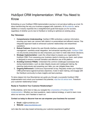 HubSpot CRM Implementation_ What You Need to Know