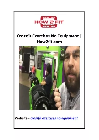 Crossfit Exercises No Equipment  How2fit.com