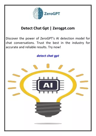 Detect Chat Gpt Zerogpt.com