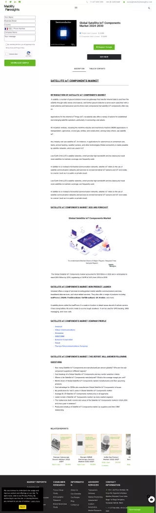 "Satellite IoT Components Market Analysis: Key Players and Industry Insights"