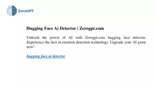 Hugging Face Ai Detector  Zerogpt.com