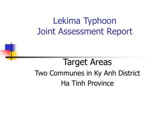 Lekima Typhoon Joint Assessment Report
