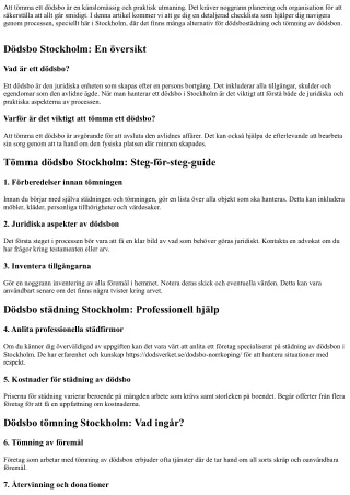 “Checklistan du inte vill missa när du tömmer ett dödsbo”