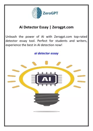 Ai Detector Essay Zerogpt.com