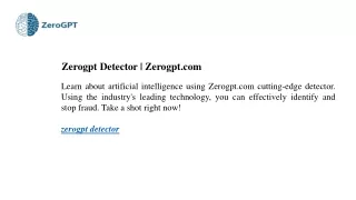 Zerogpt Detector Zerogpt.com