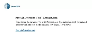 Free Ai Detection Tools  Zerogpt.com