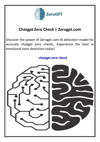 Chatgpt Zero Check Zerogpt.com