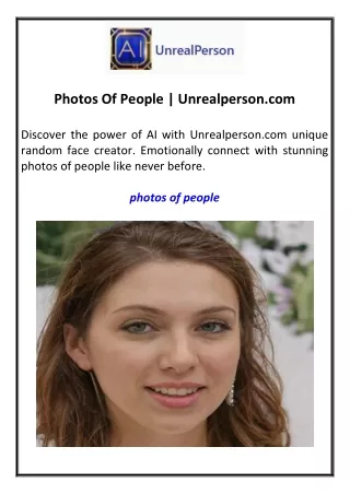 Photos Of People Unrealperson.com