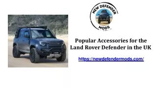 Popular Accessories for the Land Rover Defender in the UK