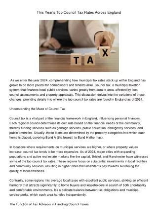 ThisYearsTopCouncilTaxRatesAcrossEngland