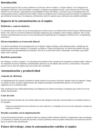 Futuro del trabajo: cómo la automatización redefine el empleo