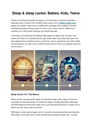 Sleep & sleep cycles: Babies, Kids, Teens