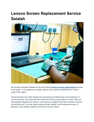 Lenovo Screen Replacement Service Salalah