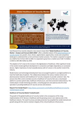 Healthcare IoT Security Market Trends and Dynamic 2030
