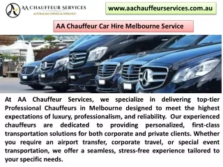 Explore Luxury Chauffeur Service in Melbourne