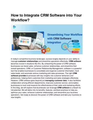 How to Integrate CRM Software into Your Workflow_