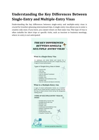 Understanding the Key Differences Between Single and multiple entry visa