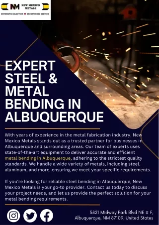 Expert Steel & Metal Bending in Albuquerque