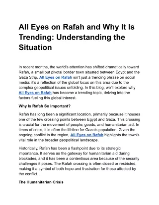 All Eyes on Rafah and Why It Is Trending: Understanding the Situation