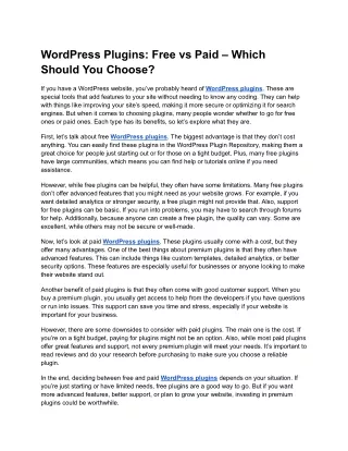 WordPress Plugins: Free vs. Paid Plugins – Which One is Right for You?