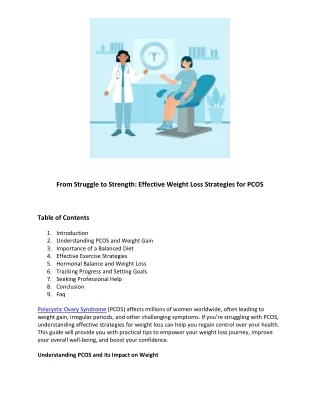 From Struggle to Strength Effective Weight Loss Strategies for PCOS