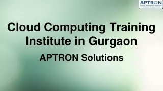 Cloud Computing Training Institute in Gurgaon