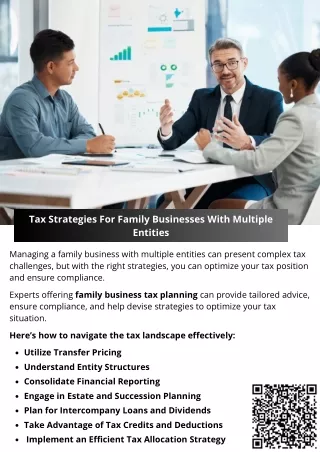 Tax Strategies For Family Businesses With Multiple Entities