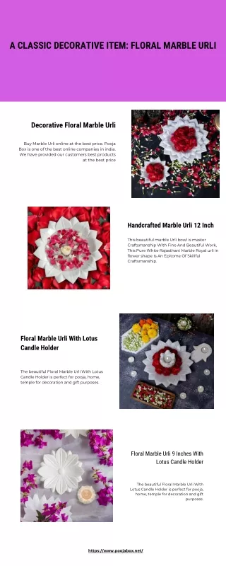 A Classic Decorative Item Floral Marble Urli