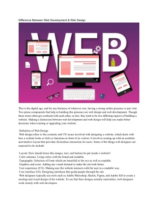 Difference Between Web Development & Web Design
