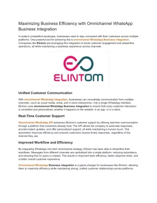 Maximizing Business Efficiency with Omnichannel WhatsApp Business Integration