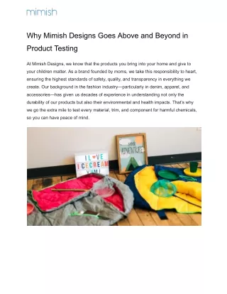 Why Mimish Designs Goes Above and Beyond in Product Testing