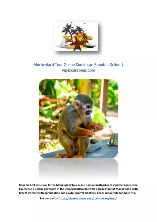 Monkeyland Tour Online Dominican Republic Online | Vipexcursiones.com