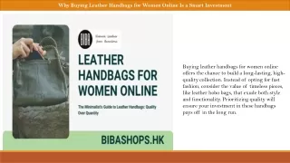 Why Buying Leather Handbags for Women Online Is a Smart Investment