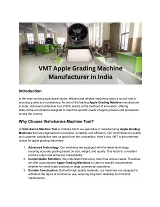 Top Apple Grading Machine Manufacturer in India: Precision & Quality Solutions