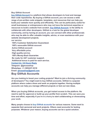 Buy GitHub Accounts