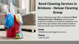 Bond Cleaning Services in Brisbane - Deluxe Cleaning Group