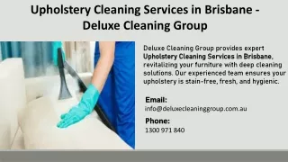 Upholstery Cleaning Services in Brisbane - Deluxe Cleaning Group