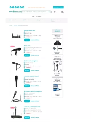 Wireless Mic Rental In Bengaluru, Karnataka  Free Delivery