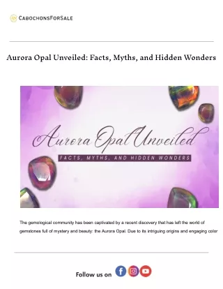 Aurora Opal: What Makes It a Unique Choice for Jewelry
