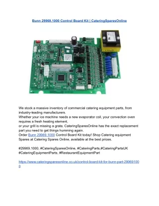 Bunn 29969.1000 Control Board Kit _ CateringSparesOnline