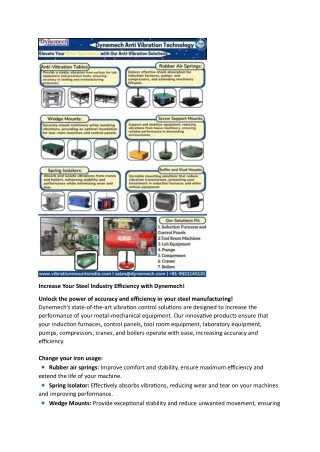 Increase Your Steel Industry Efficiency with Dynemech!