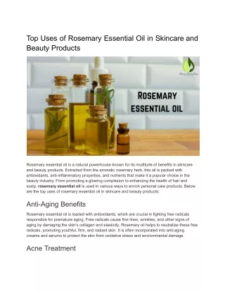 Top Uses of Rosemary Essential Oil in Skincare and Beauty Products