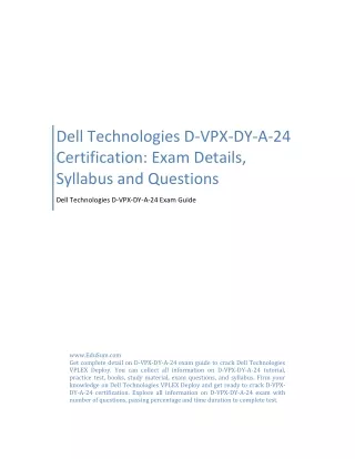 Dell Technologies D-VPX-DY-A-24: Exam Details, Syllabus and Questions