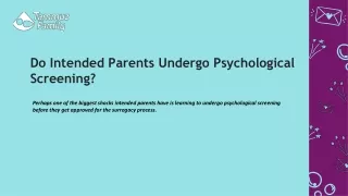 Do Intended Parents Undergo Psychological Screening