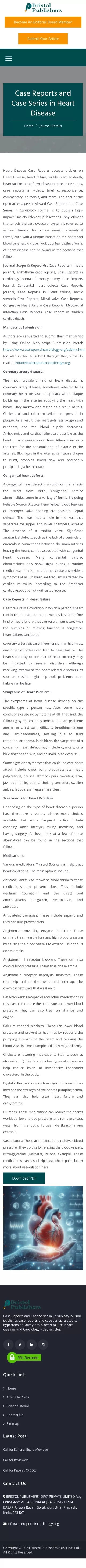 Case Reports and Case Series in Heart Disease
