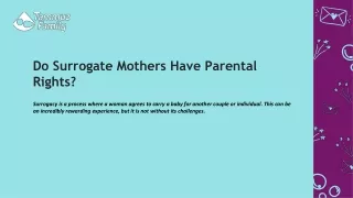 Do Surrogate Mothers Have Parental Rights