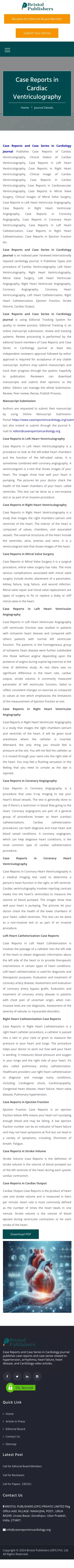 Case Reports in Cardiac Ventriculography