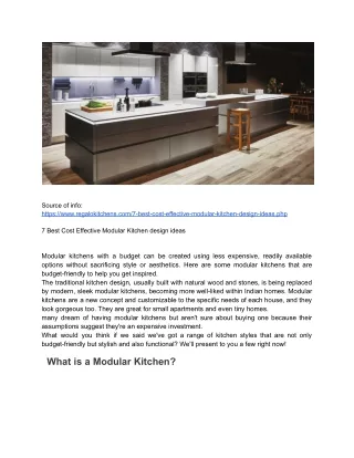 7 Best Cost Effective Modular Kitchen design ideas