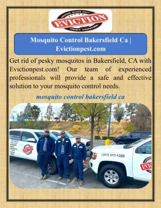 Mosquito Control Bakersfield Ca   Evictionpest.com