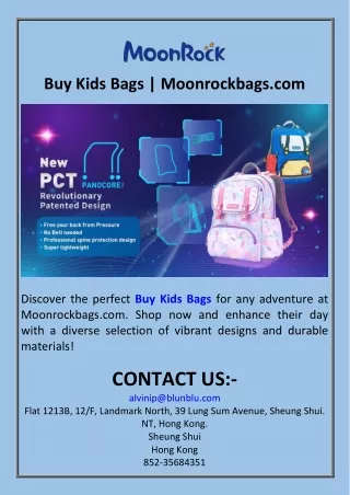 Buy Kids Bags  Moonrockbags.com